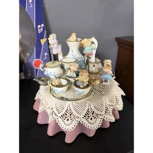 Enesco Tea For Two Music Box Mice Small World Of Music Motion Adaptor